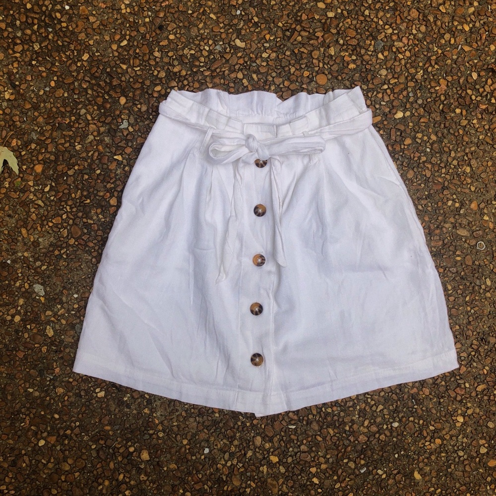white mini skirt